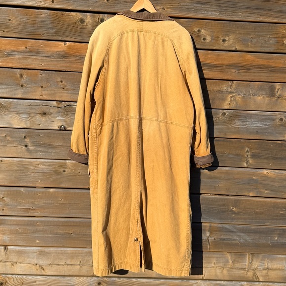 Vintage L.L. Bean women’s long chore coat / Trench Coat Brown corduroy - Picture 13 of 16